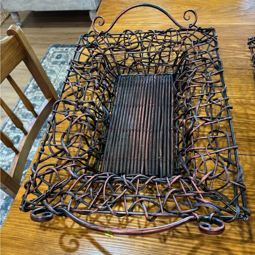 Wrought Iron Basket with Handles
